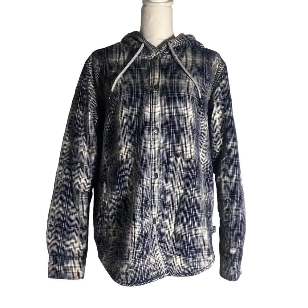 The North Fave plaid fleece lined med weight jacket. Sz Medium